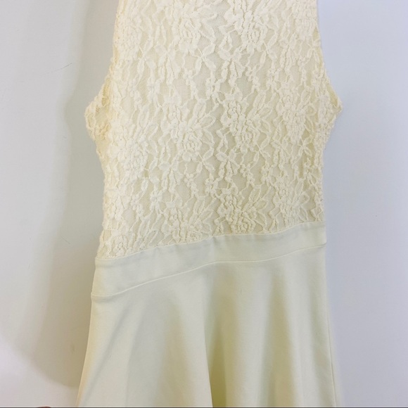 Urban Outfitters Kimchi Blue Cream Lace Skater Dress Fit Flare Backless Medium - Picture 14 of 14